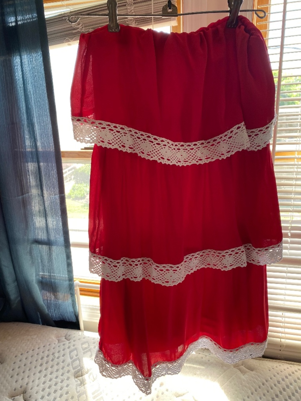 BlueTique Red Mini Dress with White Trim